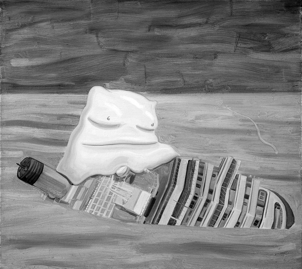 Tristan Pigott, Captain as Lard , 2017, oil on linen, 80 x 90 cm. Courtesy the artist and Cob Gallery, London. Photo © the artist and Cob Gallery, London 图片由艺术家和伦敦Cob 画廊提供